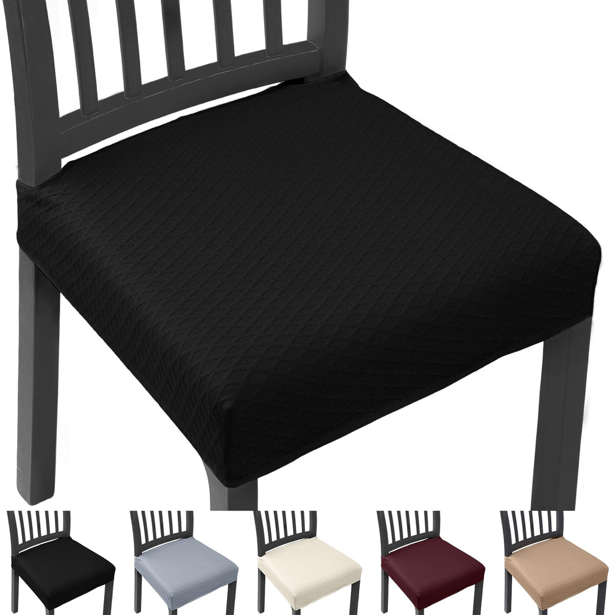 Stretch Chair Seat Covers Set of 4 for Dining Living Room Kitchen Chairs Universal Washable Slipcover Protector Forros Fundas Cobertores para Sillas De Comedor Party Home Decor Gift