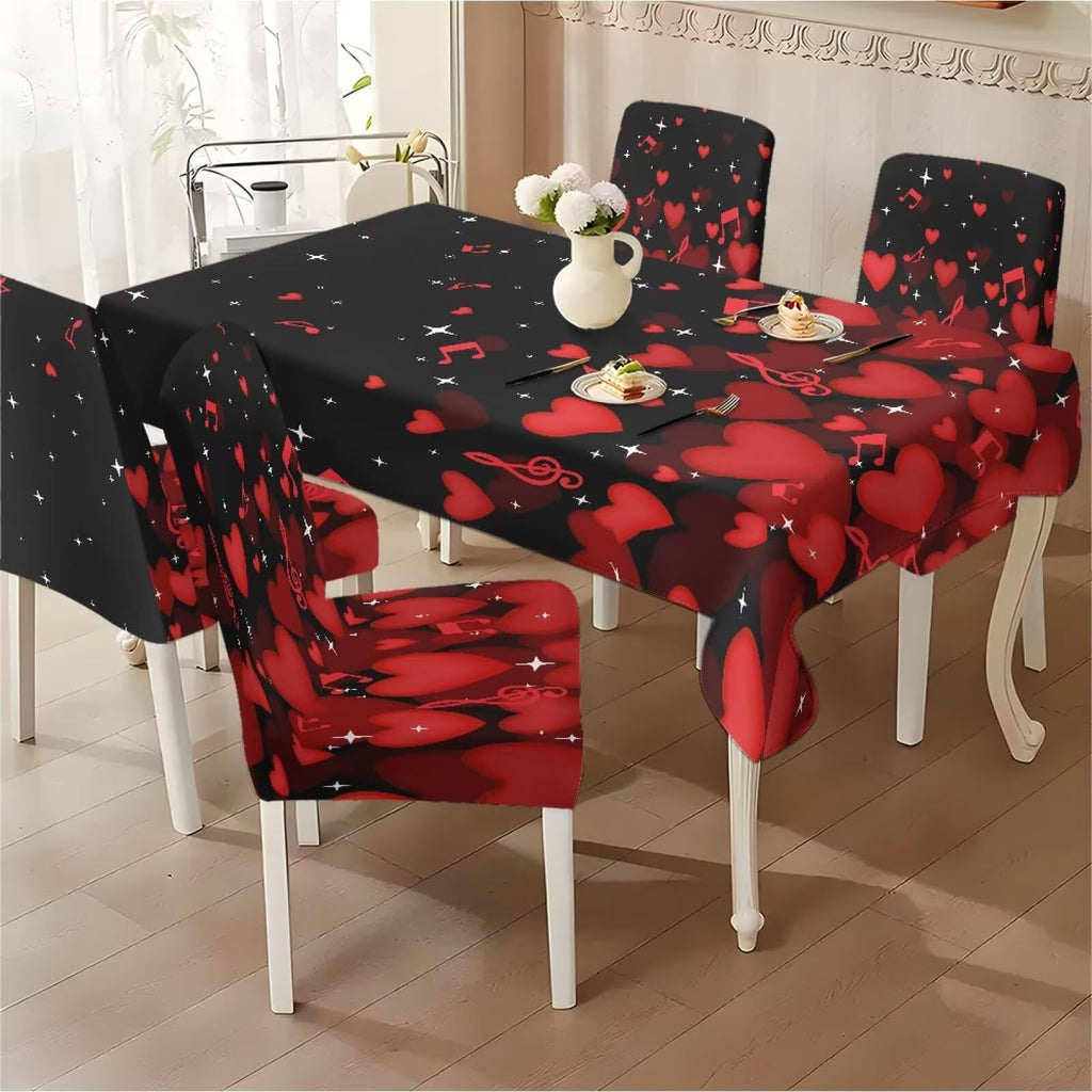 ZDCUSTOM St Patricks Day Table Cloth and Chair Cover Set of 4 Light Green Tablecloths Rectangular Clover Chair Covers for Dining Chairs Stain Resistant Decoration
