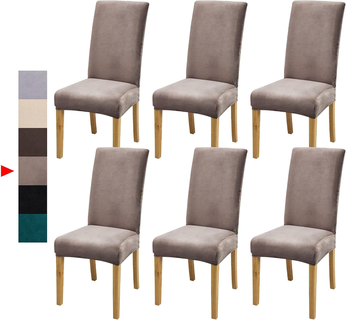 Velvet Dining Chair Covers,Dining Room Chair Covers Set of 6