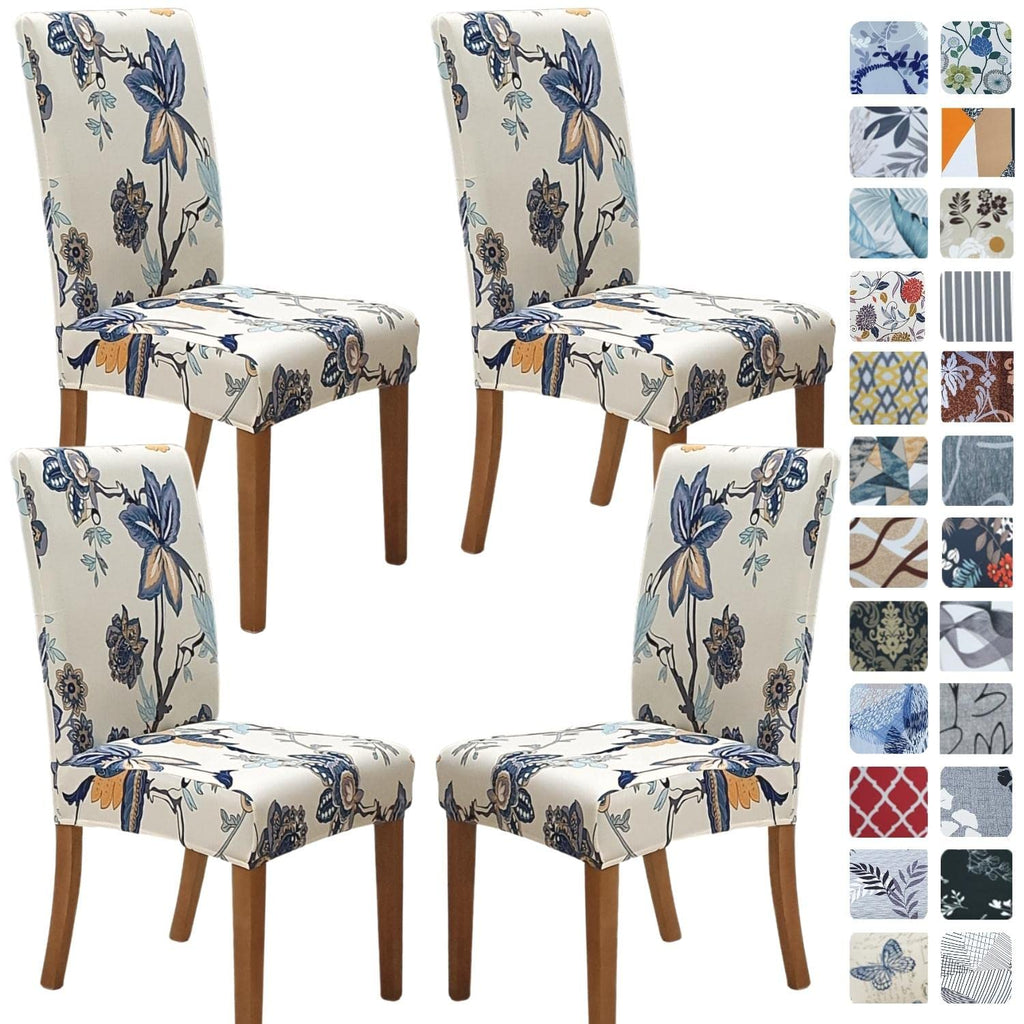 SPRINGRICO Chair Covers for Dining Room Set of 4, Stretch Dining Chair Cover, Washable Spandex Kitchen Parsons Chair Slipcovers, Removable Seat Protector for Home or Party (4 Pack, Lotus Gray)
