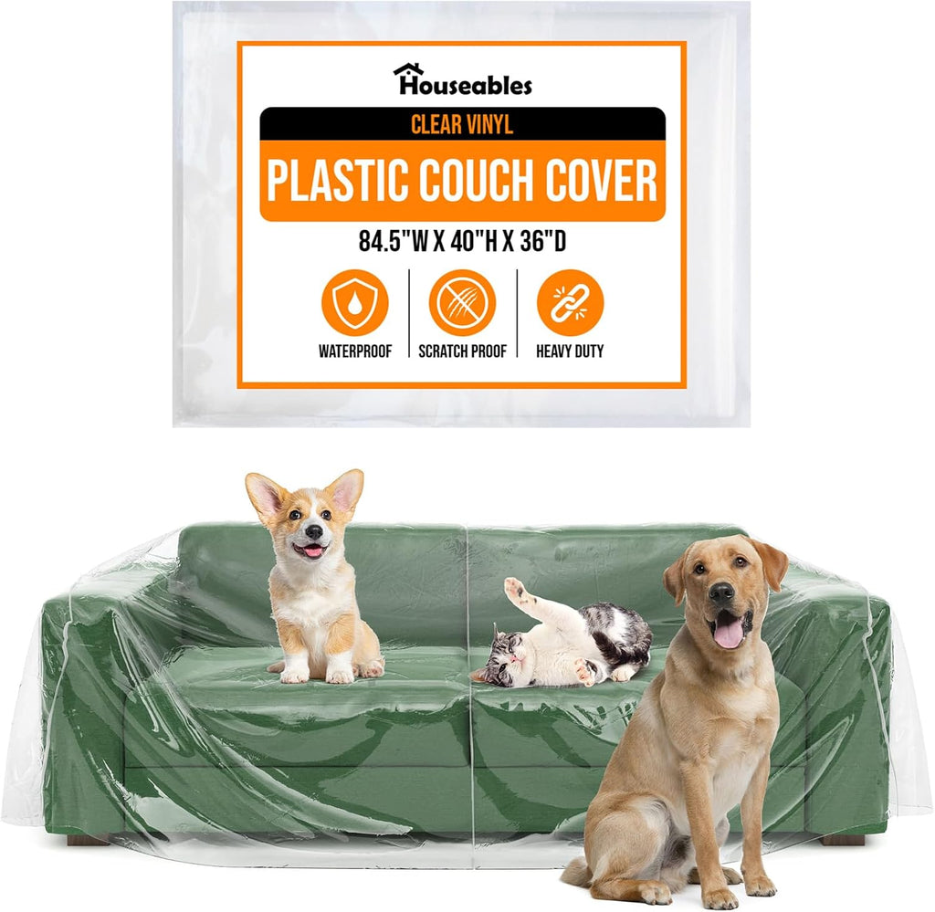Plastic Couch Cover, Plastic Couch Covers for Pets, Cats, 84.5x40 x 36 IN