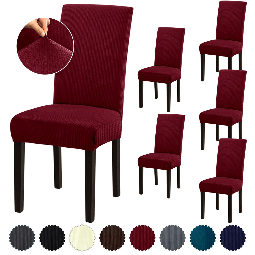 Stretch Dining Room Chair Covers Set of 6, Removable Washable Chair Covers for Dining Chairs,Dining Room, Hotel, Ceremony
