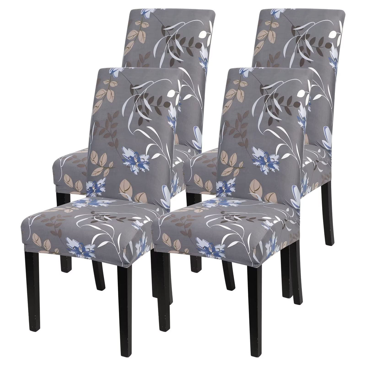 SearchI Dining Room Chair Covers Set of 6, Stretch Jacquard Parsons Chair Slipcovers Super Fit Removable Washable Kitchen Chair Protector Cover for Dining Room, Hotel, Ceremony (Beige Rhombus)