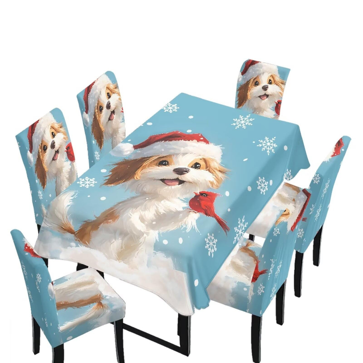 Dining Chair Covers and Dining Table Cloth Christmas Decor