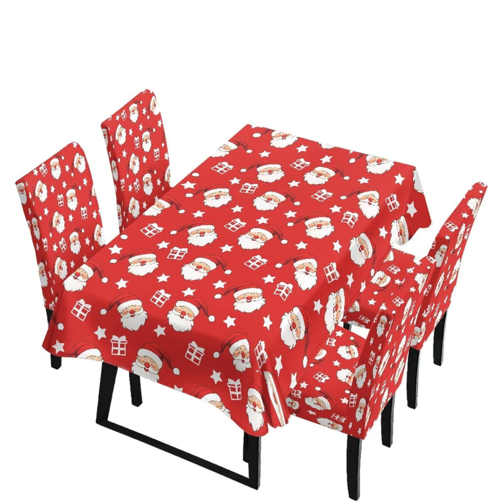 Dining Chair Covers and Dining Table Cloth Christmas Decor