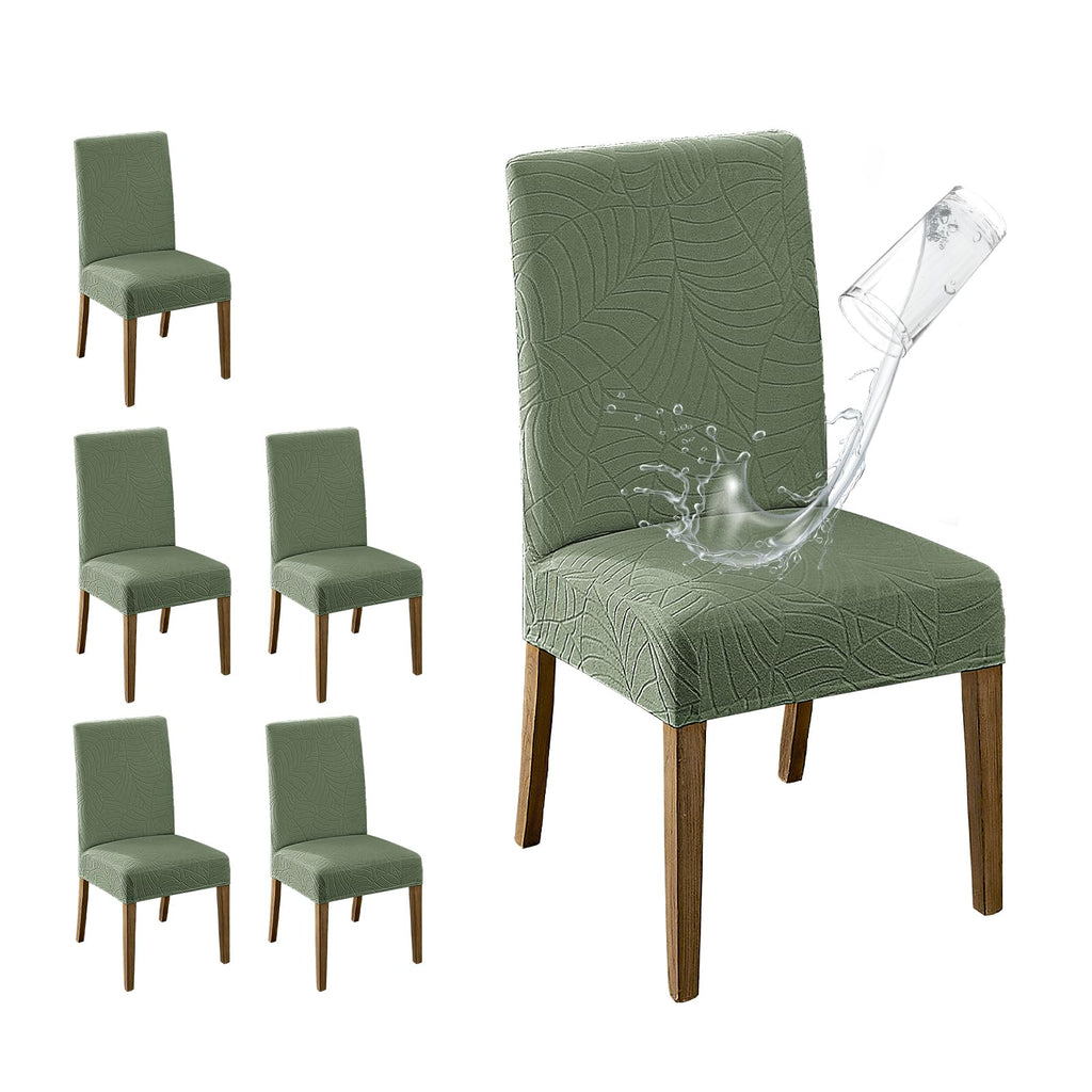 MOSAYT 100% Waterproof Dining Room Chair Covers Set of 4, Beige