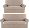 Turquoize Couch Slipcover with Separate Cushion Cover Bundle Loveseat Slipcover & Sofa Covers/Furniture Protector Khaki
