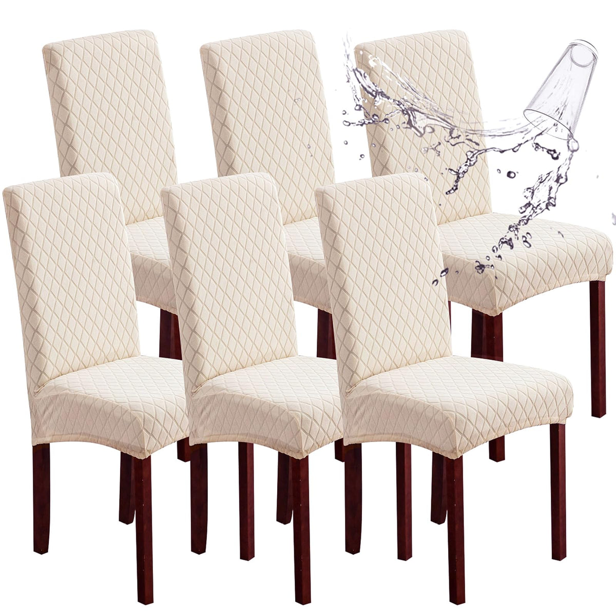 Genina Waterproof Dining Chair Covers Set of 4 Parsons Chair Slipcovers