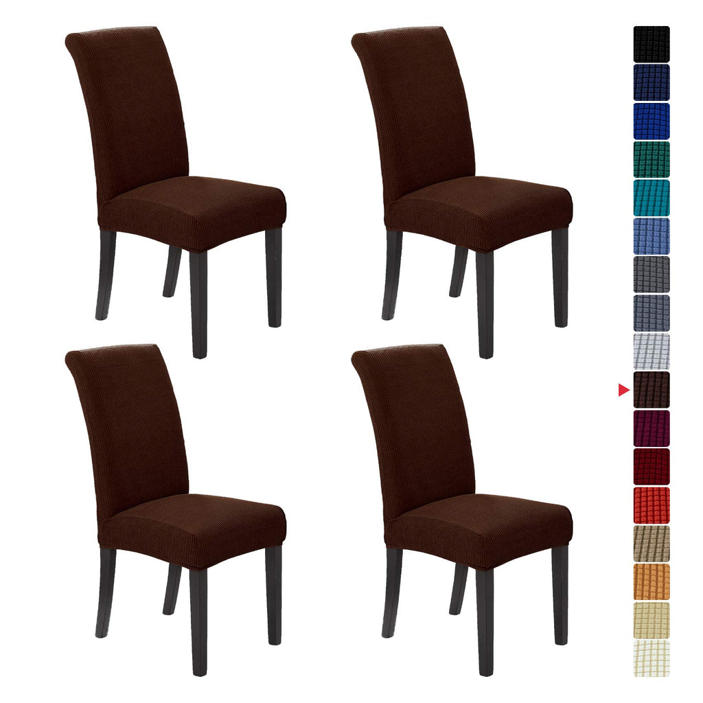 Stretch Chair Covers for Dining Room Set of 4, Removable Washable Dining Room Chair Covers, Dining Chair Slipcovers Seat Protector, Great for Home and Banquet Decor (Pureed Pumpkin, 4 Pack)