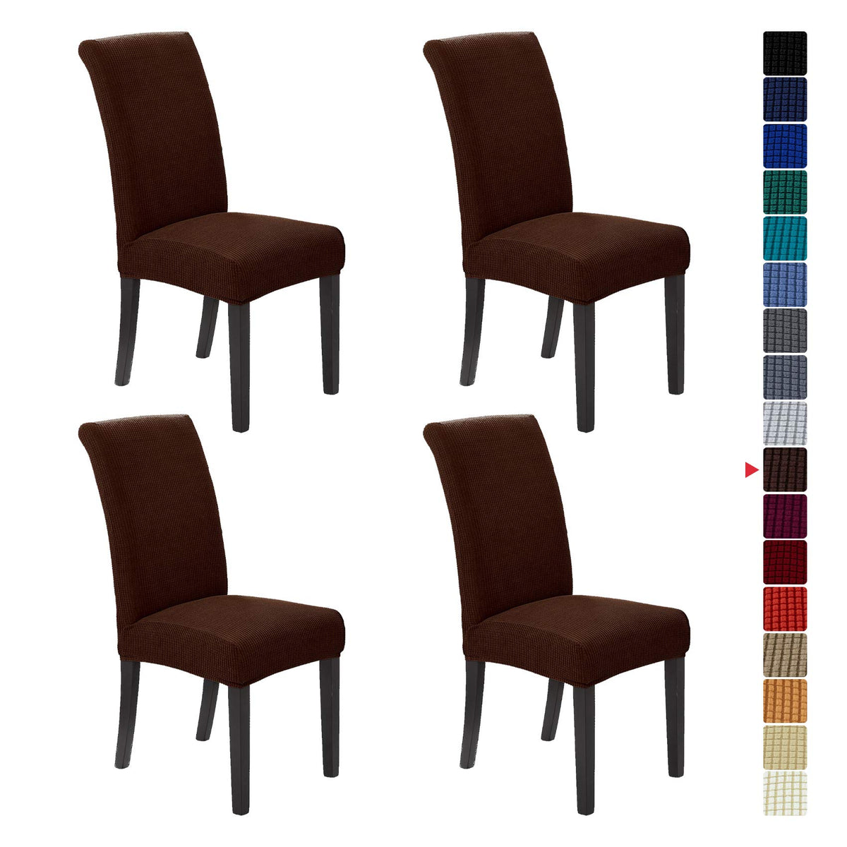Stretch Chair Covers for Dining Room Set of 4, Removable Washable Dining Room Chair Covers, Dining Chair Slipcovers Seat Protector, Great for Home and Banquet Decor (Pureed Pumpkin, 4 Pack)