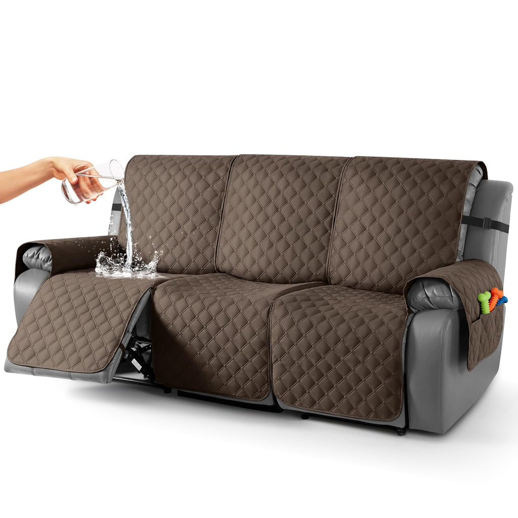 TAOCOCO 100% Waterproof Loveseat Recliner Covers Reversible, Charcoal Gray