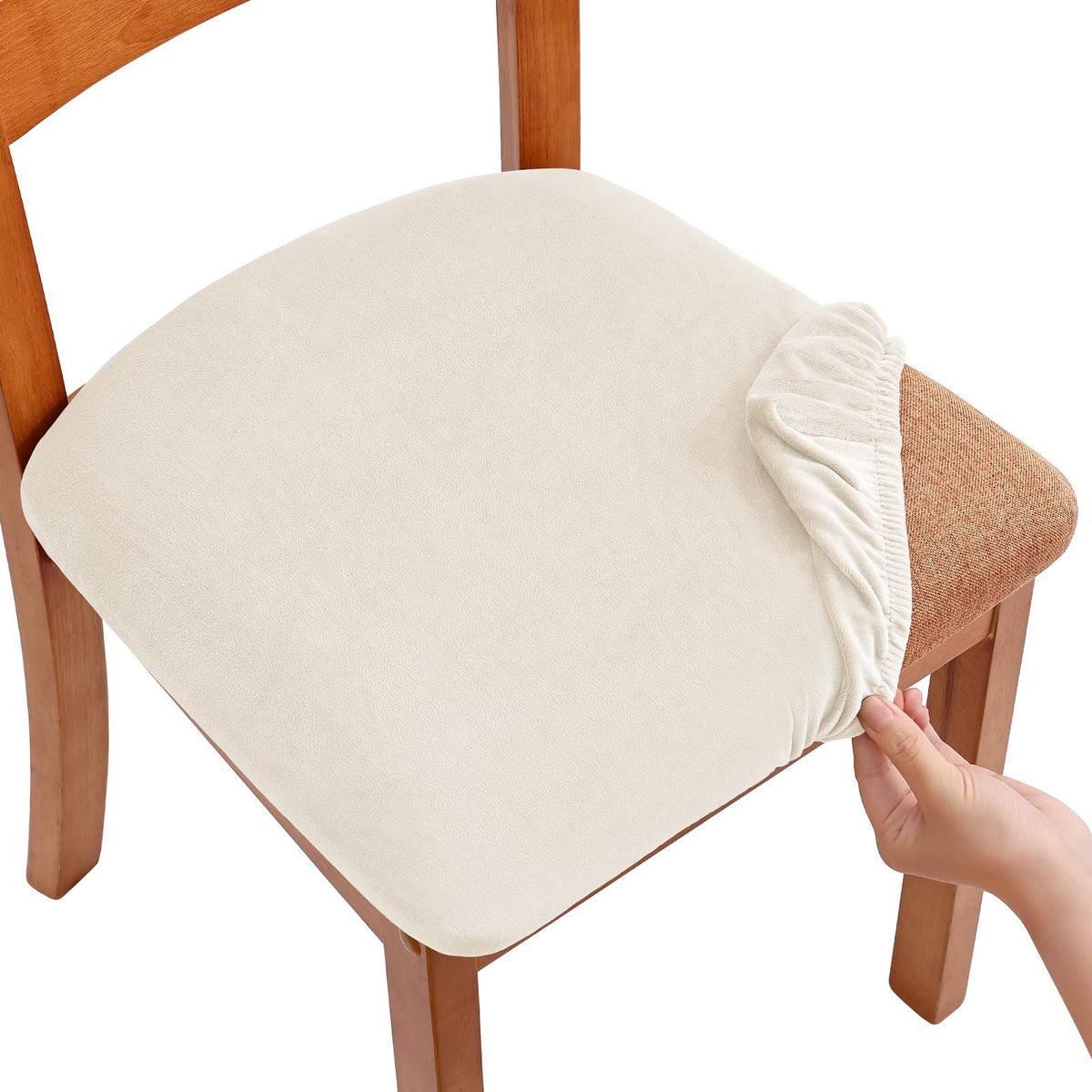 Smiry Velvet Seat Covers for Dining Room Chair Set of 4
