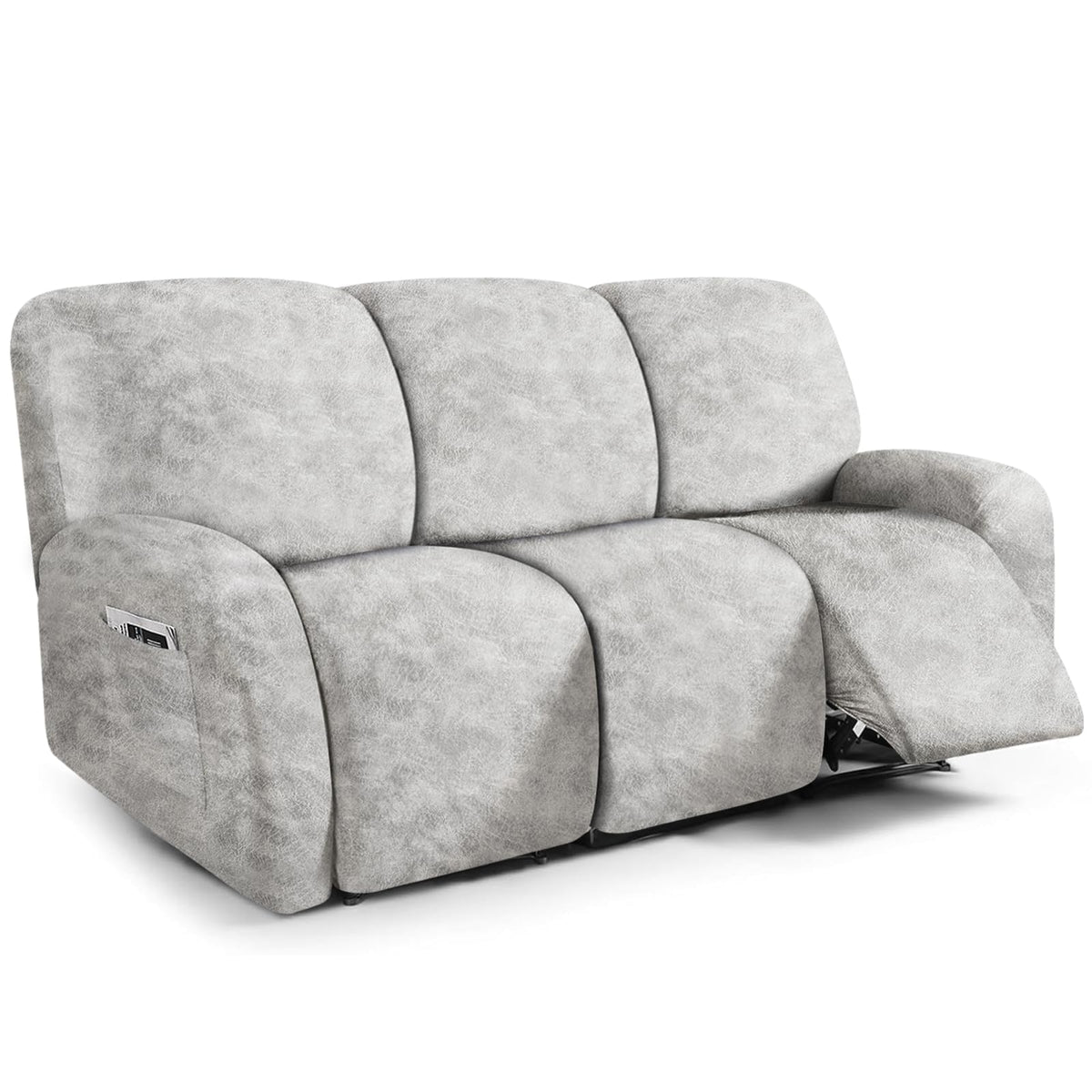 molasofa Leather Like Additional Recliner Console Cover for Reclining Loveseat Covers Stretch Jacquard Middle Consolefor Recliner Couch(Dark Brown)