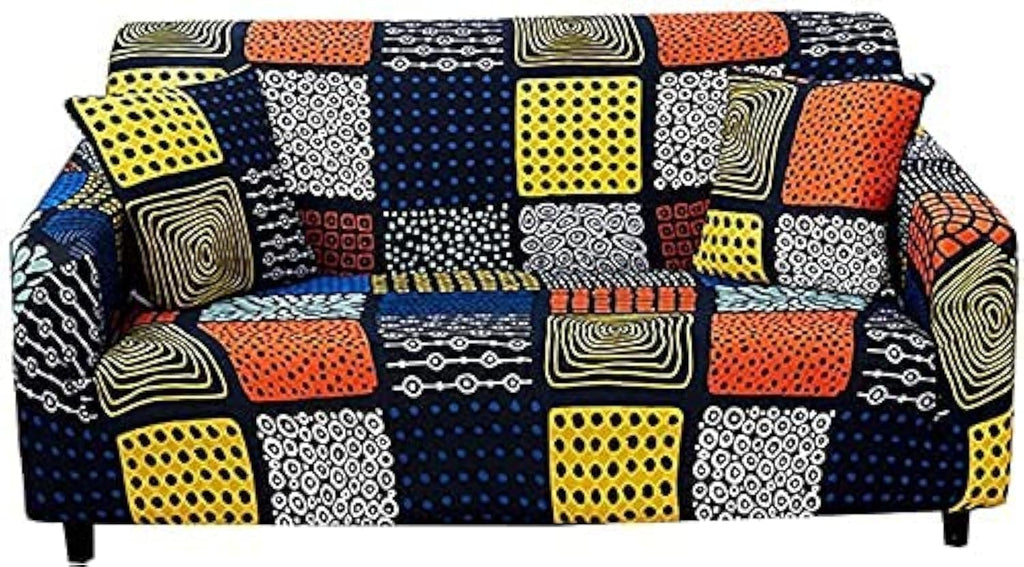 HOOBUY Printed Sofa Cover Stretch Couch Covers Patterned Loveseat Slipcovers for 2 Seater Cushion Couch Love Seat Set (BXMY, 2 Seater/Loveseat)