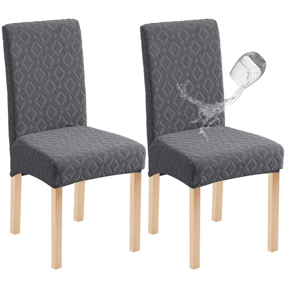 Genina Waterproof Dining Chair Covers Set of 4, Stretch Chair Slipcovers