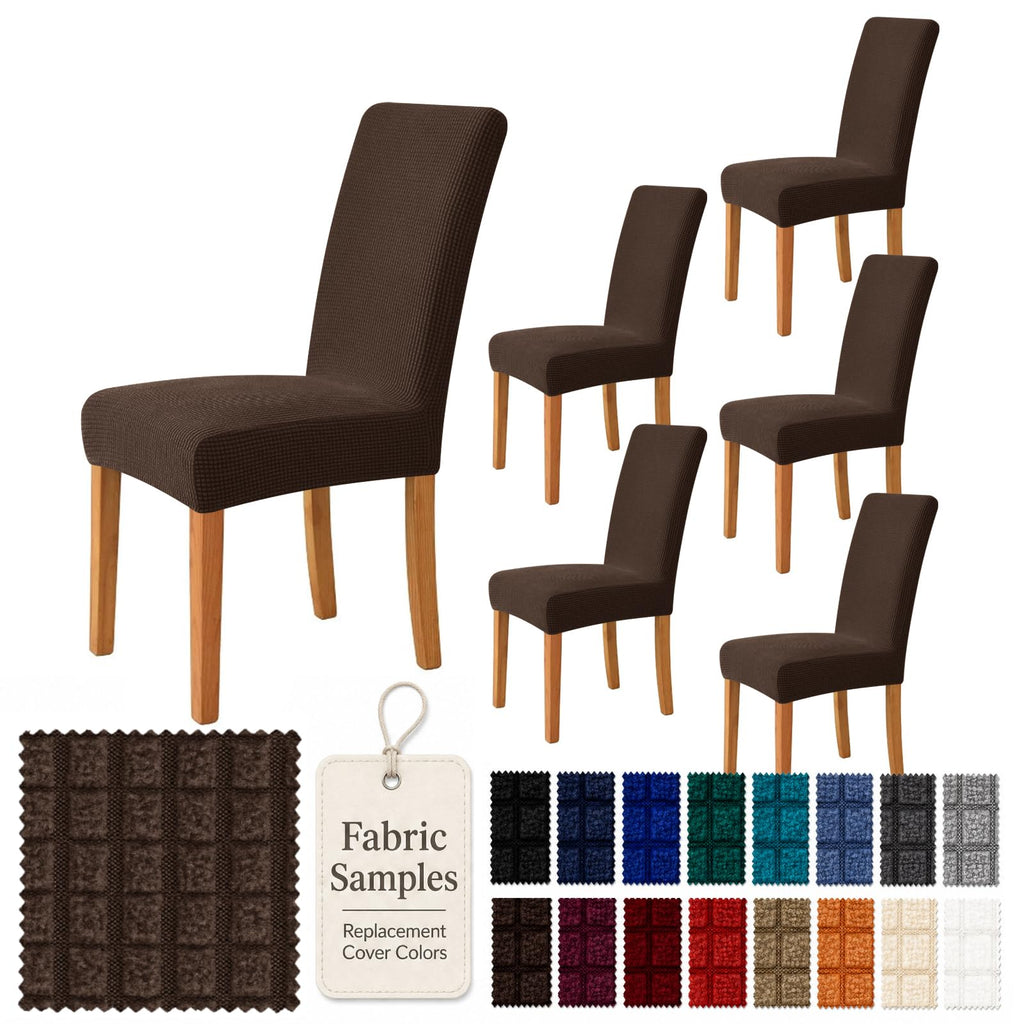 YEMYHOM 2 Packs Latest Checkered Dining Chair Slipcover Parsons Chair Furniture Protector Stretch Chair Covers for Dining Room, Restaurant, Kitchen, Party (Light Gray)