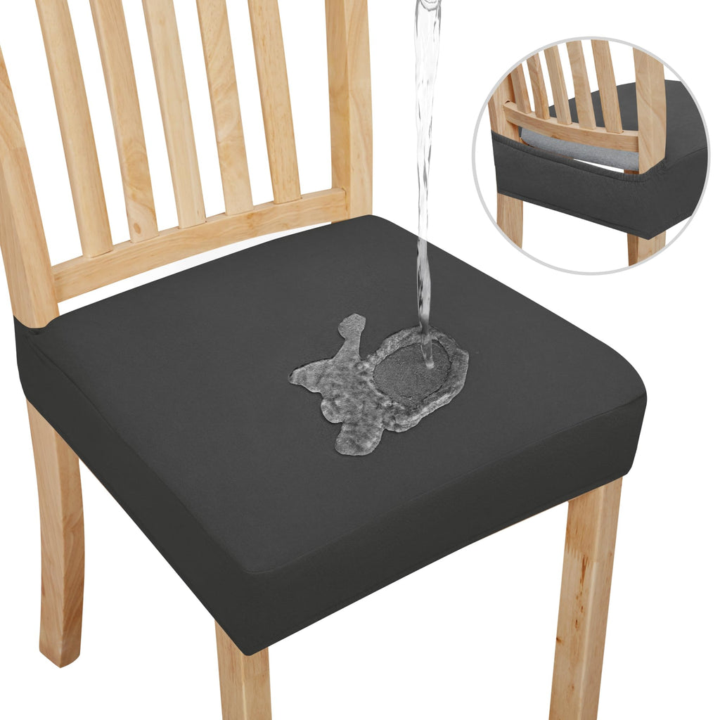Easy-Going Waterproof Seat Covers for Dining Chairs Set of 4, Ivory
