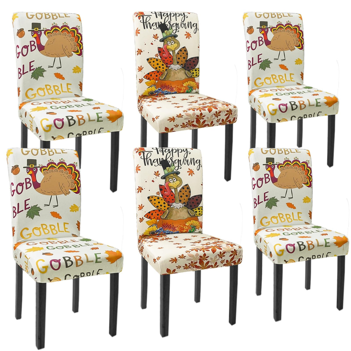 Halloween Chair Covers Set of 4 Pumpkin Ghost Spider Parsons Slipcovers