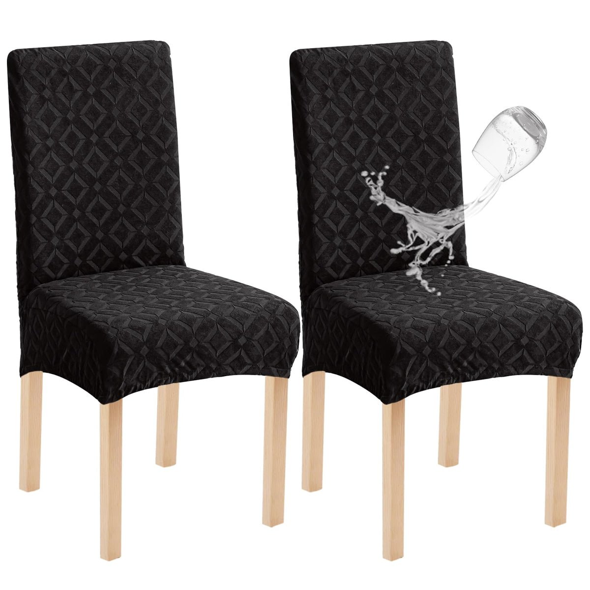 Genina Waterproof Dining Chair Covers Set of 4, Stretch Chair Slipcovers