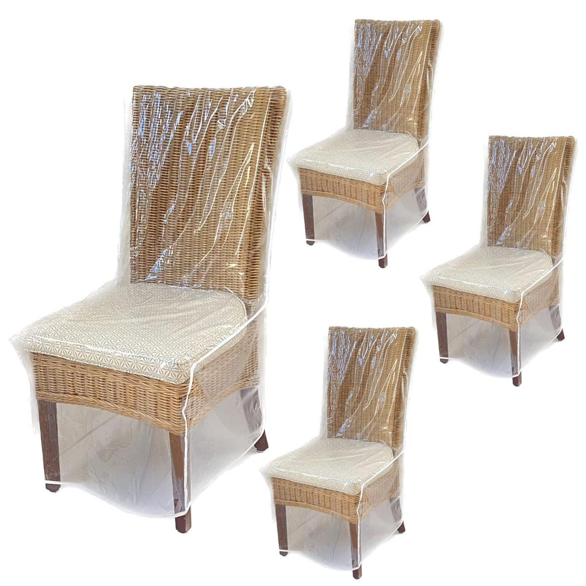 Evelots 6-Pack Clear PVC Dining Chair Covers, Spill-Resistant Protectors