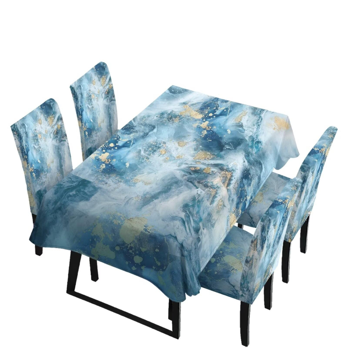 Dining Table Chair Covers 5 Pack, Removable Parsons Chair Slipcovers Dust Proof Tablecloths Scratch Resistant Seat Protector for Dining Room, Sunflower Honeycomb Bee Print Yellow