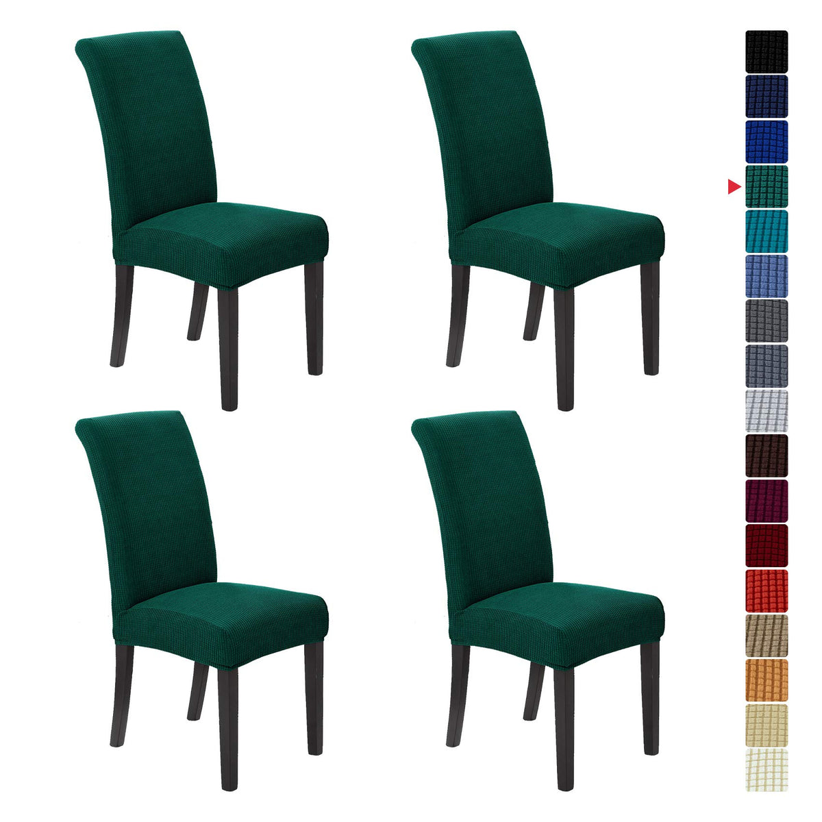 Stretch Chair Covers for Dining Room Set of 4, Removable Washable Dining Room Chair Covers, Dining Chair Slipcovers Seat Protector, Great for Home and Banquet Decor (Pureed Pumpkin, 4 Pack)