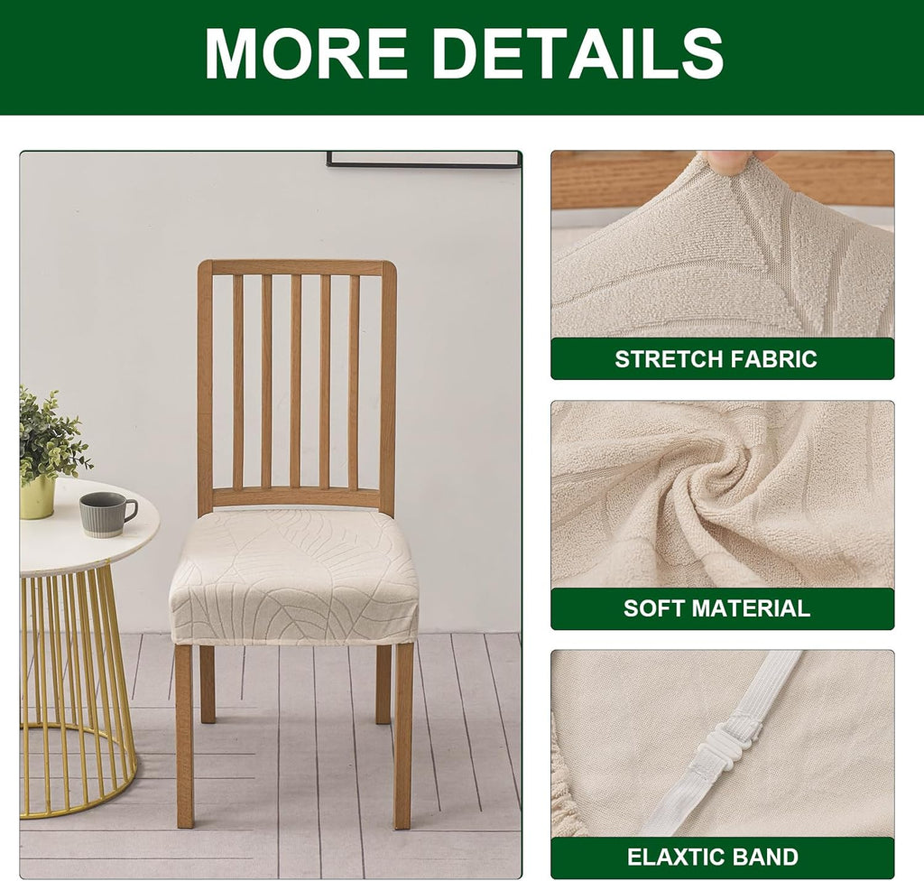 CRFATOP Dining Chair Seat Covers Set of 4 with Stretch Bench Slipcover,04