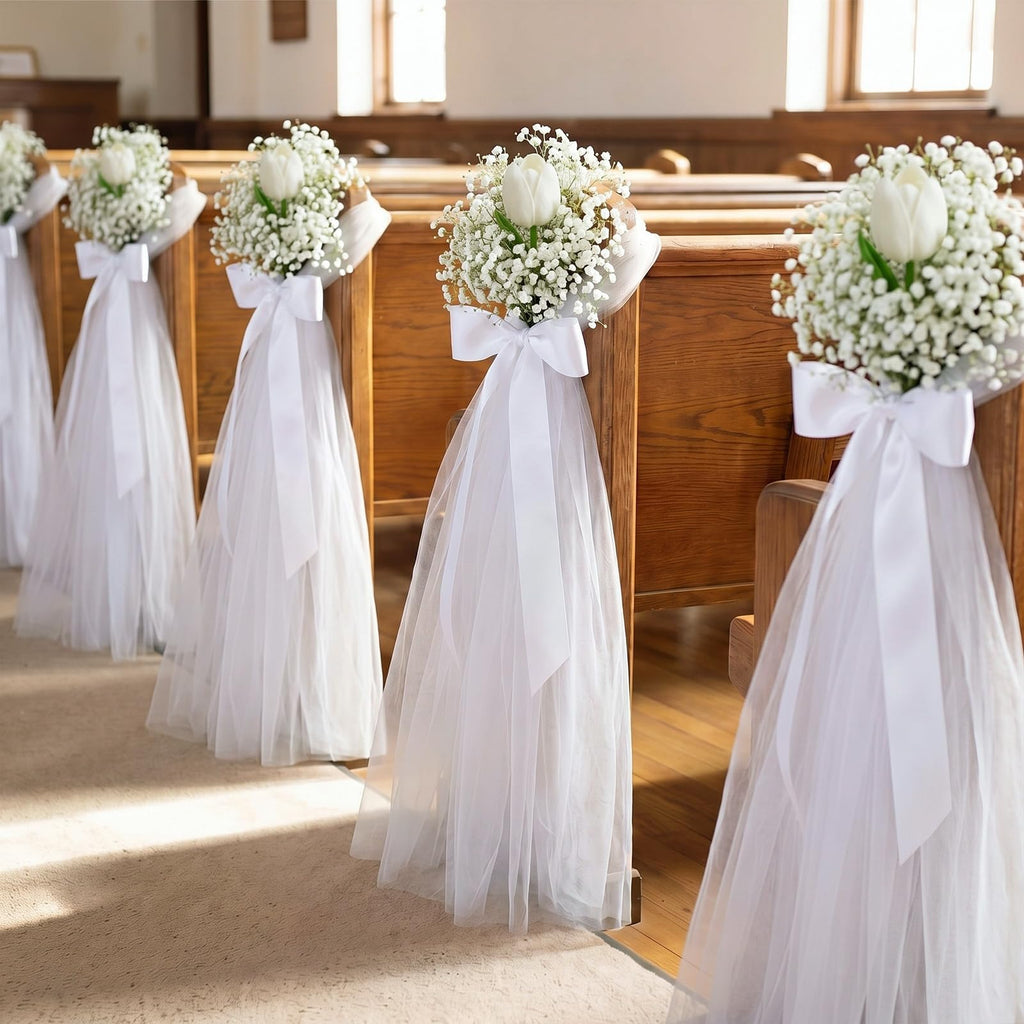 24 Set Wedding Aisle Chair Decorations Church Pew Wedding Decor
