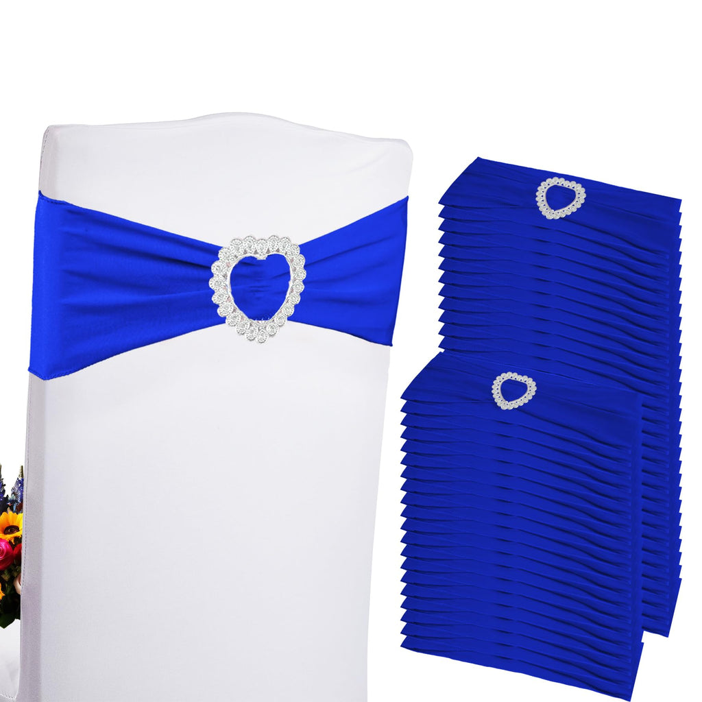 100PCS Spandex Stretch Chair Sashes Bows Universal Elastic Chair Cover Bands Ties with Buckle Slider for Wedding Party Birthday Reception Events Banquet Decoration(Pink)