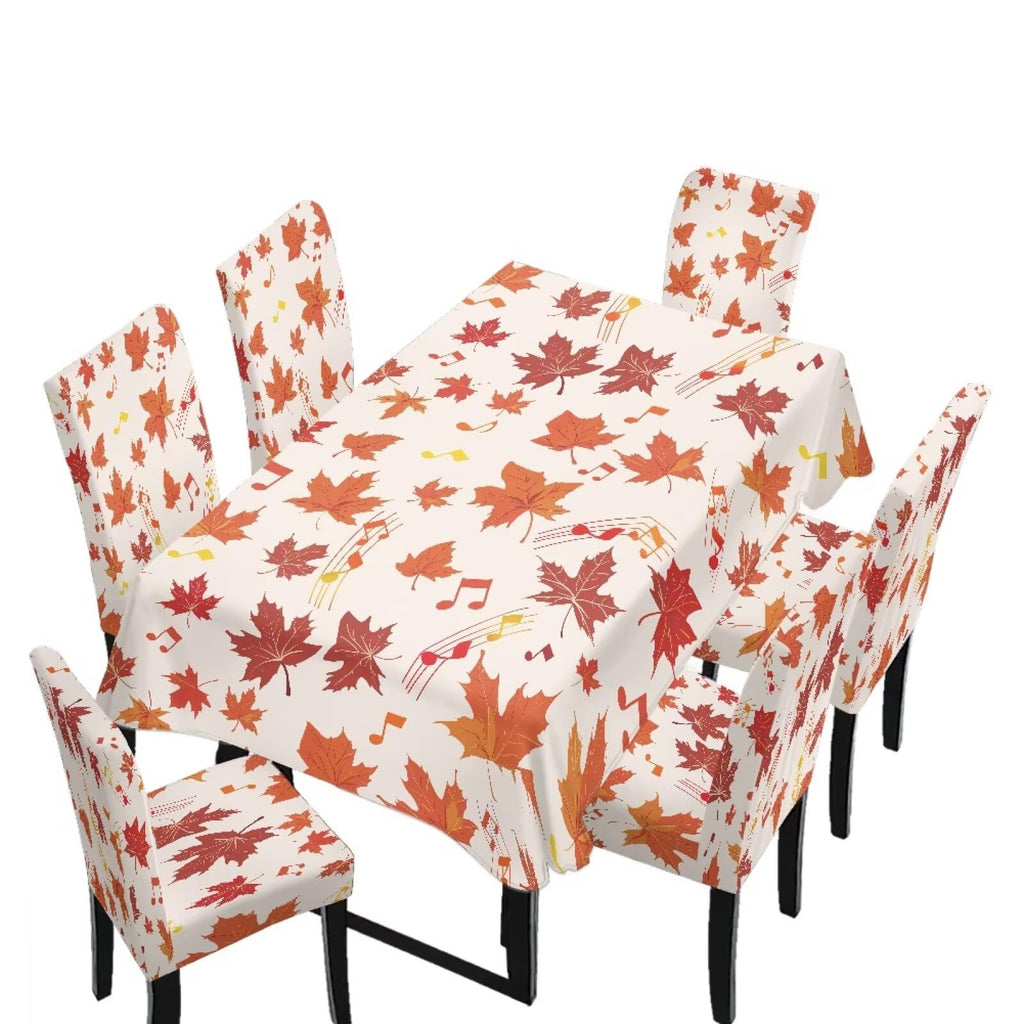 Maple Leaf Dining Table & Chair Cover Rectangle Dining Table Decor