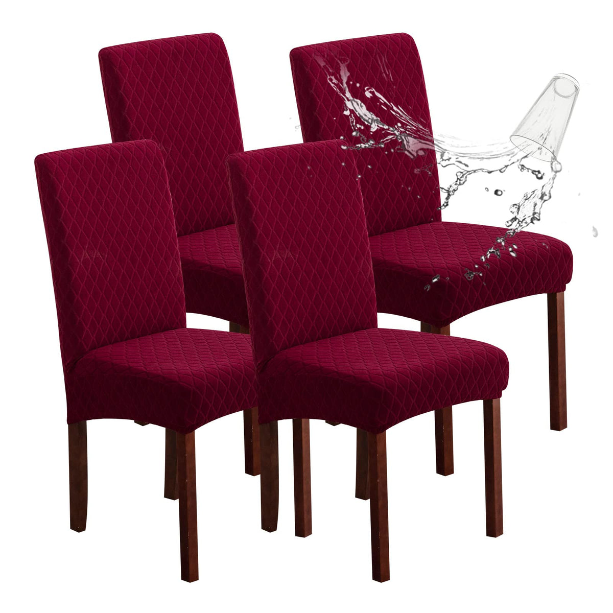 Genina Waterproof Dining Chair Covers Set of 4 Parsons Chair Slipcovers