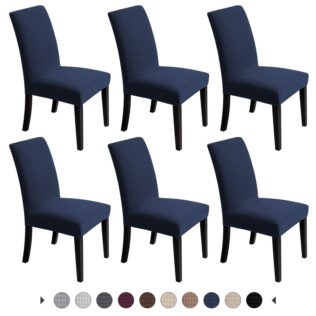 Chair Covers for Dining Room - Stretch Chair Slipcovers for Decorative Seat Protector Armless Removable Washable Elastic Dinner Universal Spandex Solid Chair Slip Covers Set (autumn orange,4)