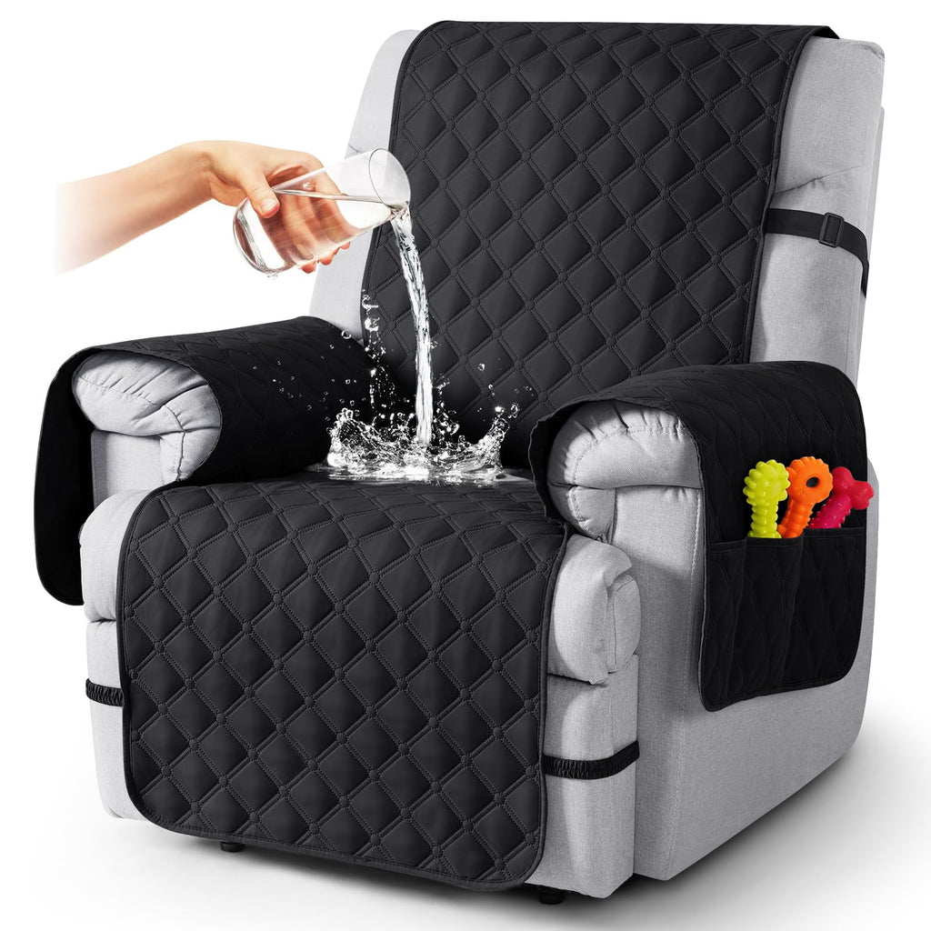 TAOCOCO 100% Waterproof Loveseat Recliner Covers Reversible, Charcoal Gray