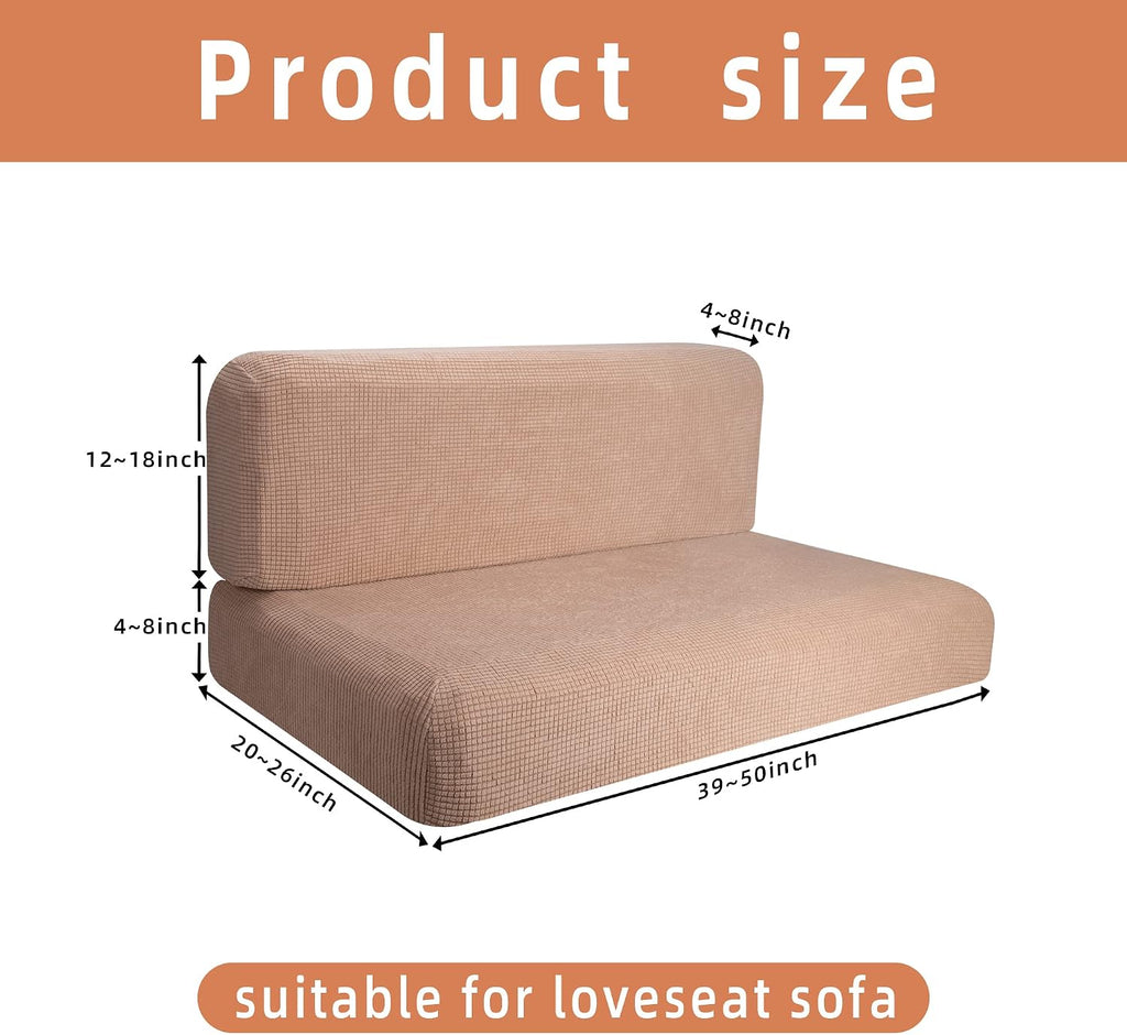 Tlswshsy RV Dinette Cushion Covers-Stretchable Loveseat Sofa Furniture Protector -Elastic Camper Cushion Slipcoversfor RV Camper Car Bench (Khak)