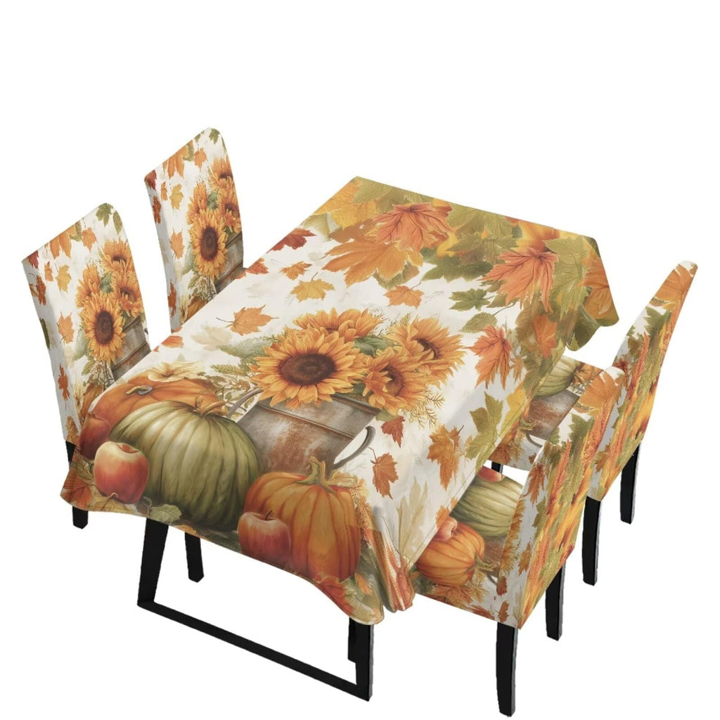 Maple Leaf Dining Table & Chair Cover Rectangle Dining Table Decor