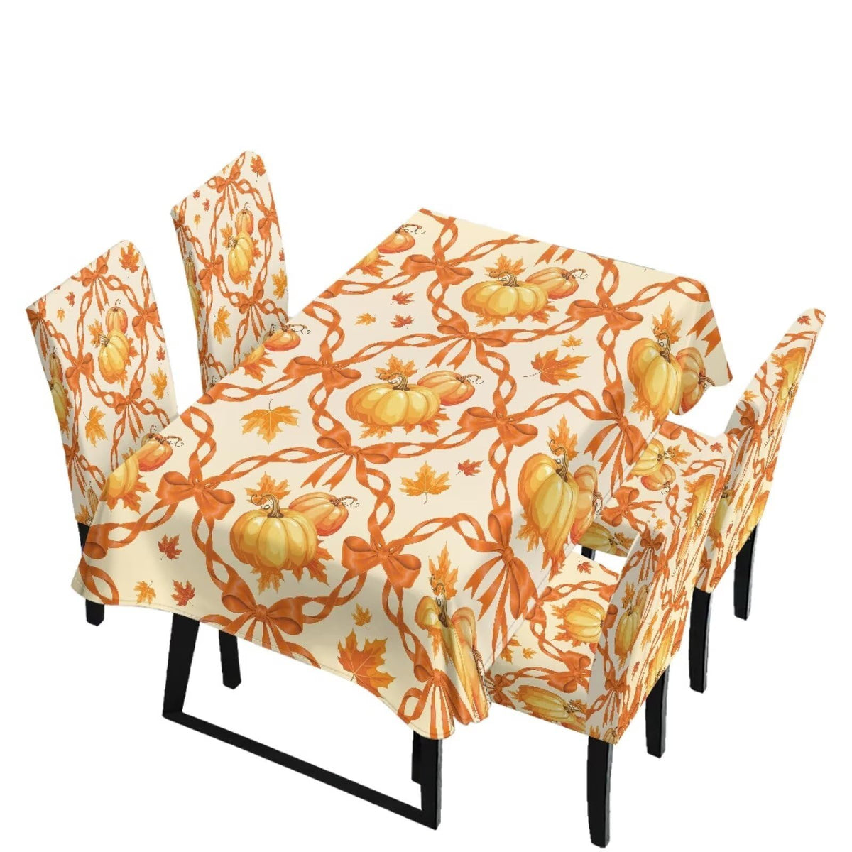 Thanksgiving Rectangle Table Cloth with Dining Chair Cover