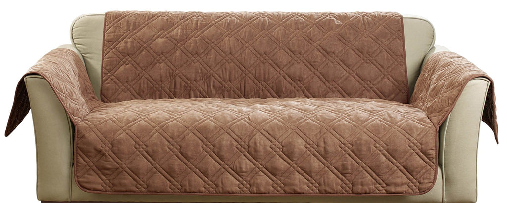 SureFit SF45035 Deluxe Non Skid Waterproof Pet Loveseat Furniture Cover - Brown