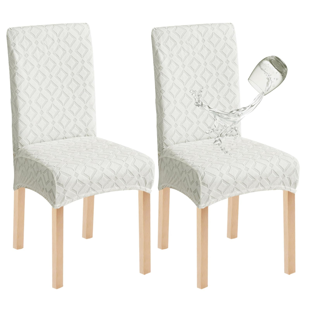 Genina Waterproof Dining Chair Covers Set of 4, Stretch Chair Slipcovers