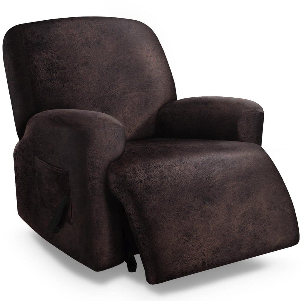 molasofa Leather Like Additional Recliner Console Cover for Reclining Loveseat Covers Stretch Jacquard Middle Consolefor Recliner Couch(Dark Brown)