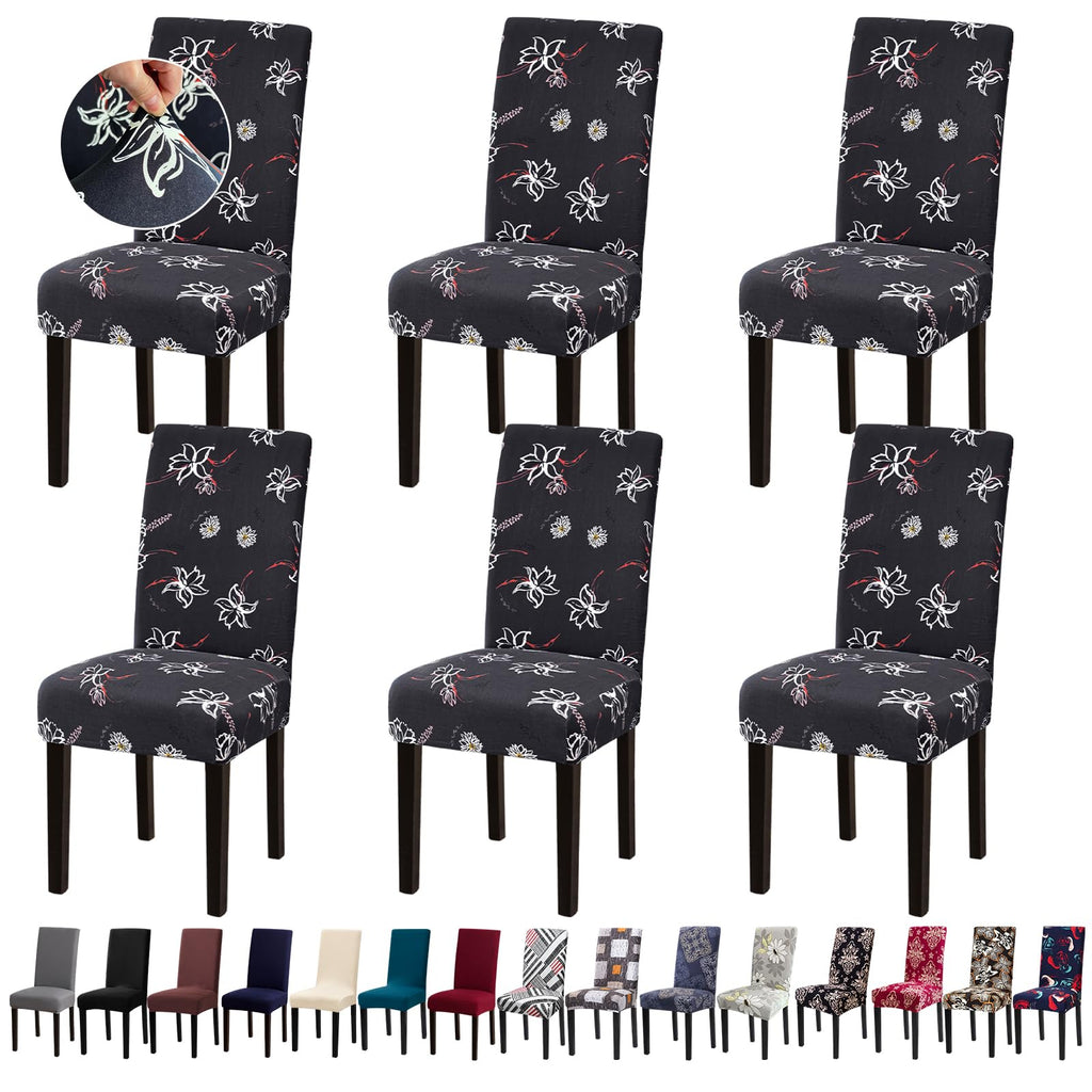 Chair Covers, Stretch Dining Room Chair Covers Set of 6, Removable Washable Dining Chair Slipcovers for Home, Hotel, Banquet