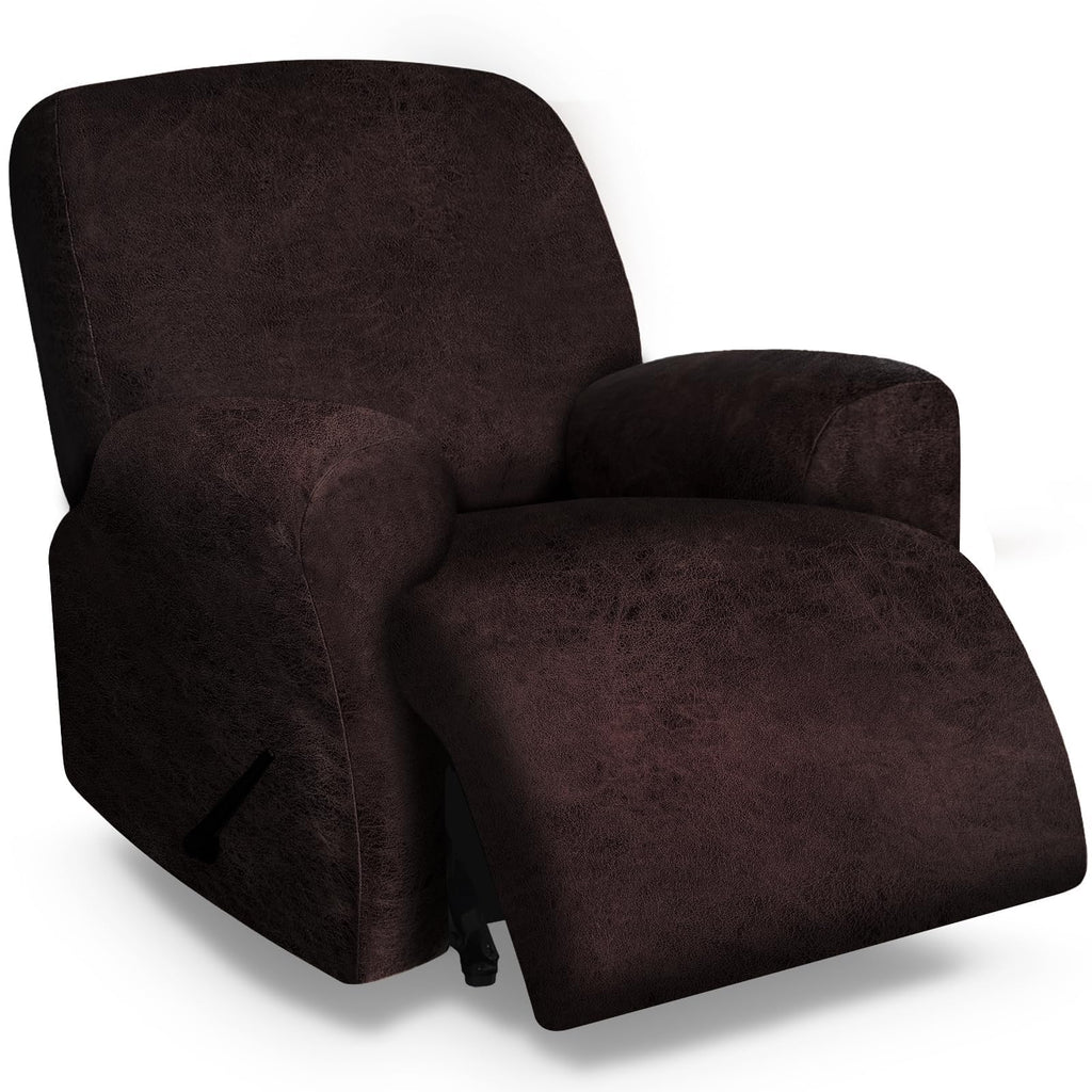 molasofa Leather Like Additional Recliner Console Cover for Reclining Loveseat Covers Stretch Jacquard Middle Consolefor Recliner Couch(Dark Brown)