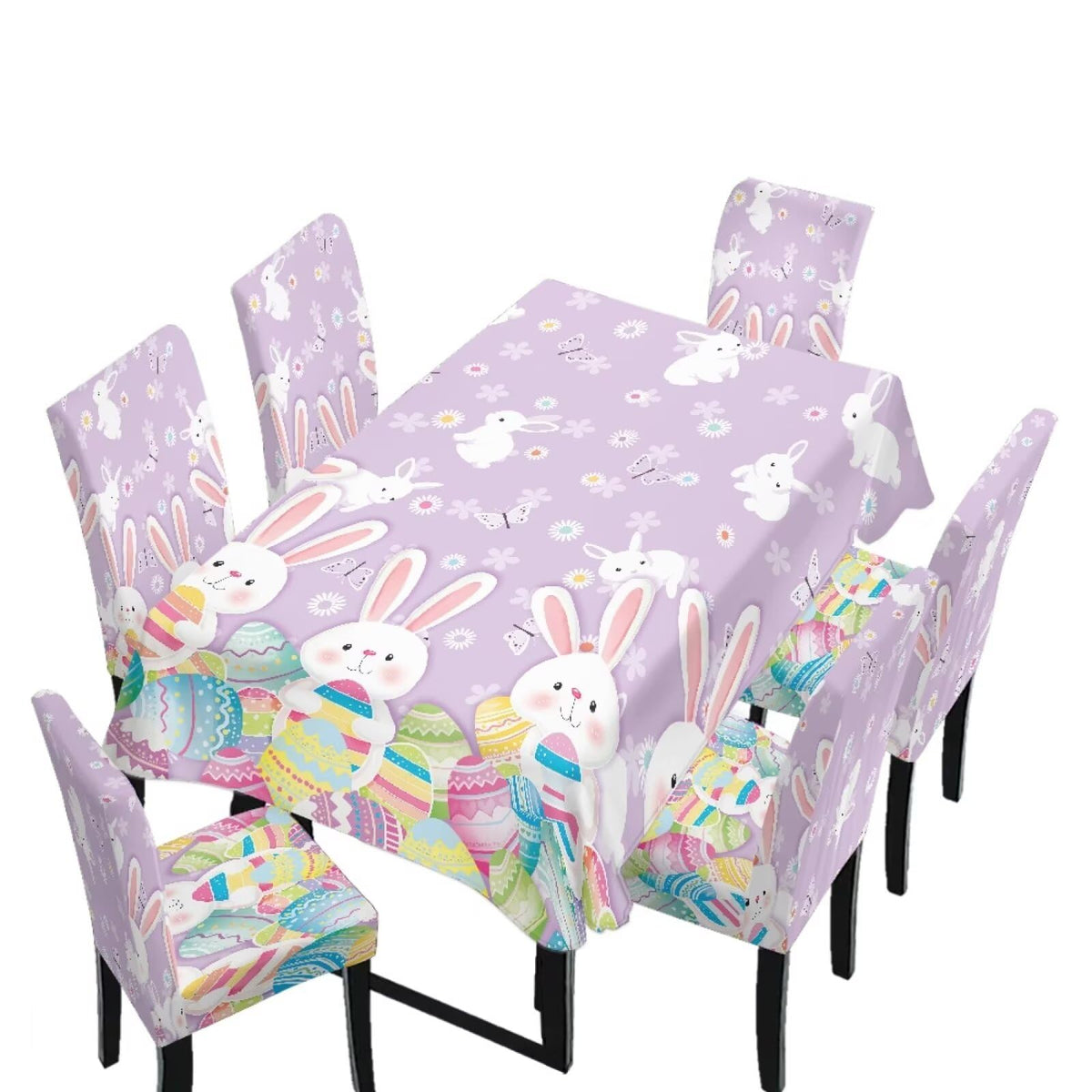 Stretch Dining Table Cloth and Chair Covers Set, 4 Seater Table Cover Anti-Wrinkle Parsons Chair Slipcovers Machine Washable Seat Protector for St. Patrick's Day Decor, Green Shamrock