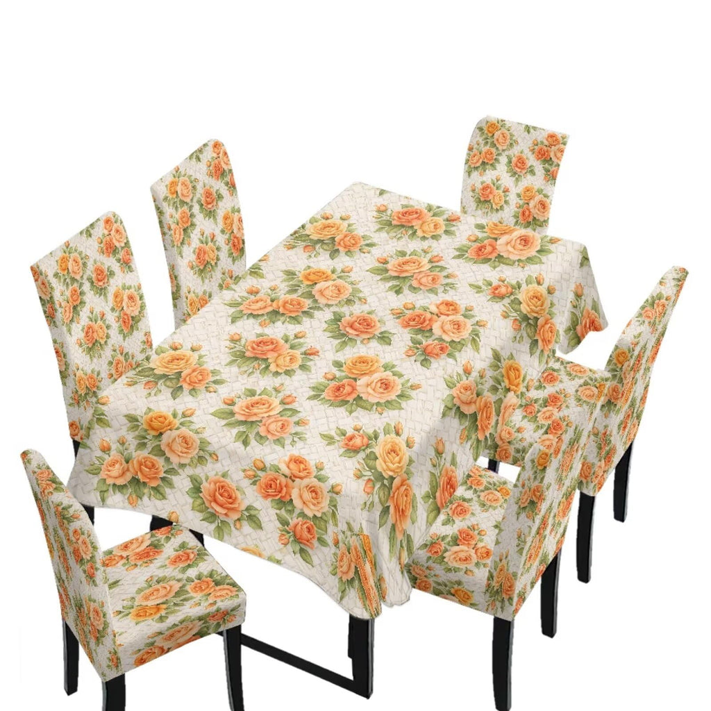 Stretch Dining Table Cloth and Chair Covers Set, 4 Seater Table Cover Anti-Wrinkle Parsons Chair Slipcovers Machine Washable Seat Protector for St. Patrick's Day Decor, Green Shamrock