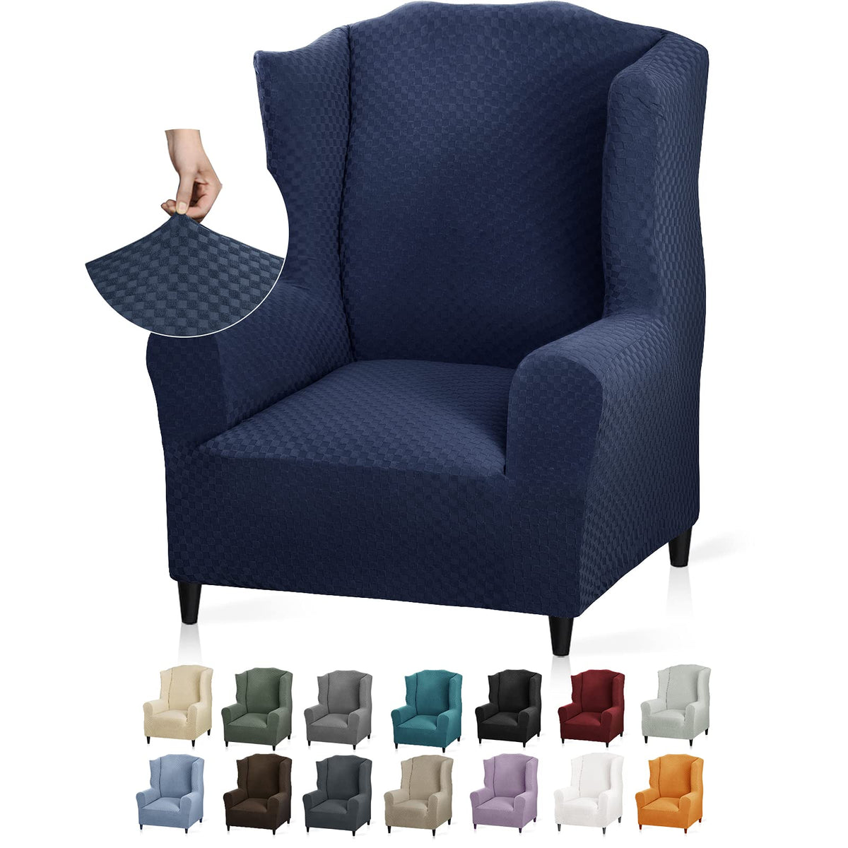 YEMYHOM 2 Packs Latest Checkered Dining Chair Slipcover Parsons Chair Furniture Protector Stretch Chair Covers for Dining Room, Restaurant, Kitchen, Party (Light Gray)