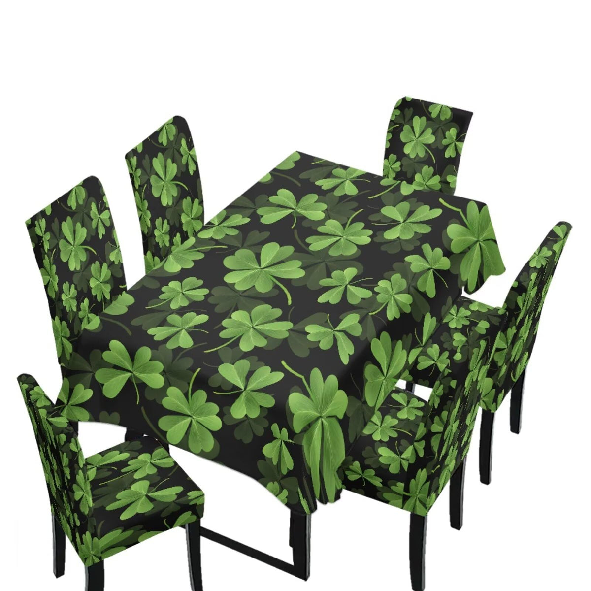 5 Pack Dining Table Cloth Rectangle 4 Seater Includes Kitchen Chair Covers, Stretch Seat Covers for Dining Chairs Anti-dust Washable Table Protector, Tribe Aztec Geometry Print