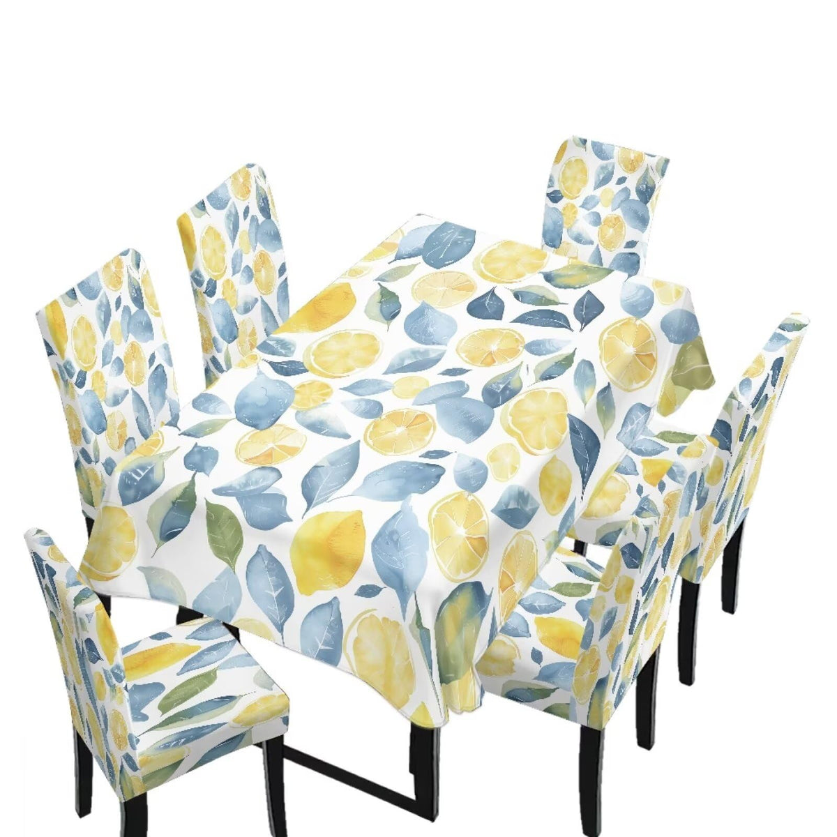 Thanksgiving Themed Dining Room Chair Cover and Tablecloths 5 Packs, Fall Leaf Print Kitchen Chair Seat Slipcovers Anti-Wrinkle Table Protector for Thanksgiving Day Party