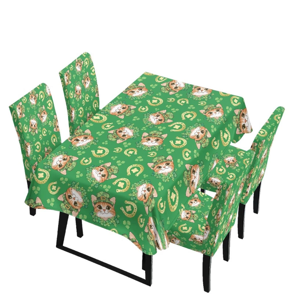 ZDCUSTOM Easter Table and Chair Covers for Parties Purple Bunny Dining Chairs Cover Daisy Tablecloths Rectangular for Easter Party