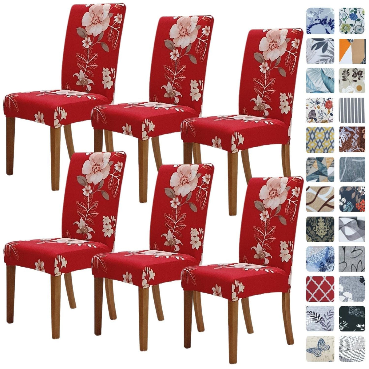 SPRINGRICO Chair Covers for Dining Room Set of 4, Stretch Dining Chair Cover, Washable Spandex Kitchen Parsons Chair Slipcovers, Removable Seat Protector for Home or Party (4 Pack, Lotus Gray)
