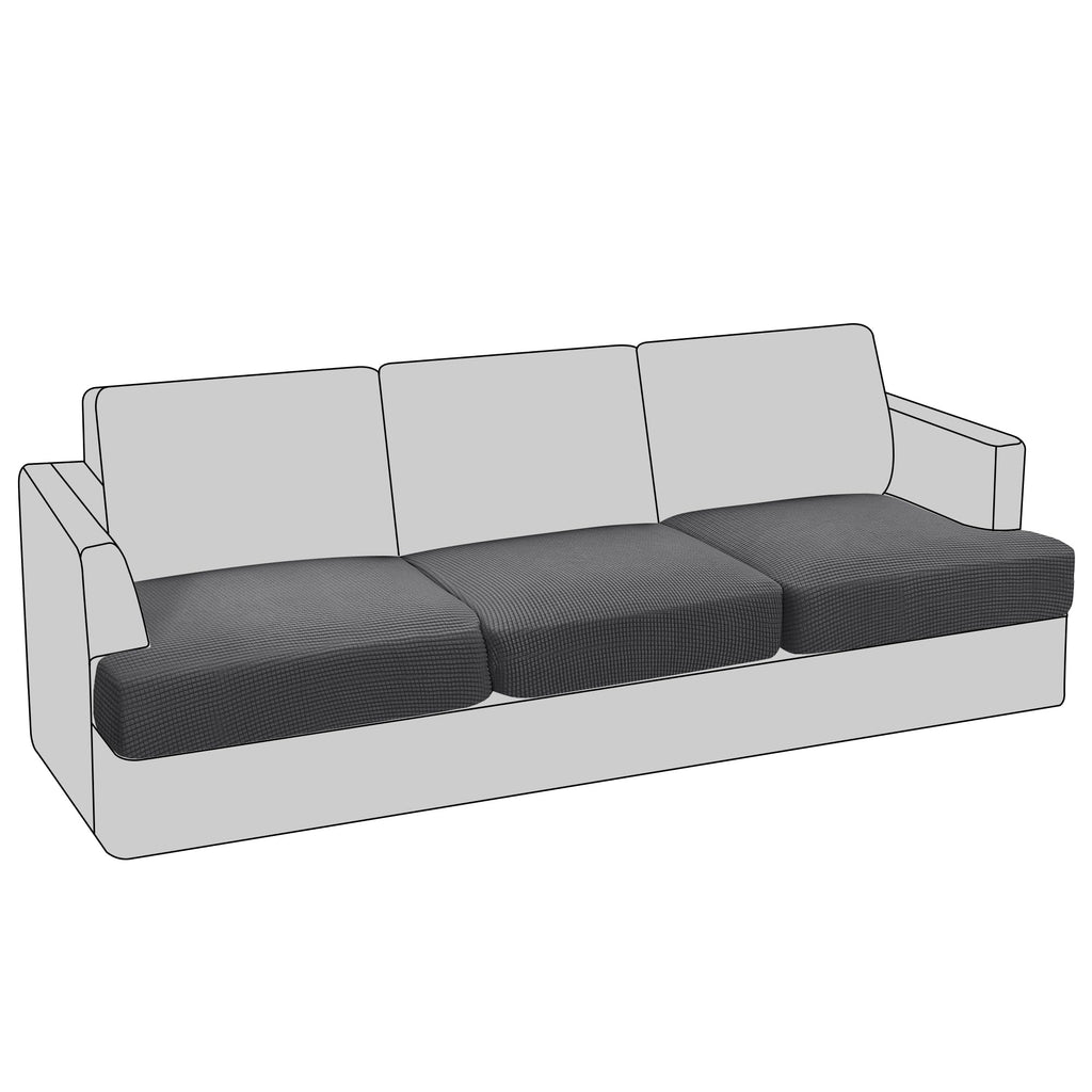 PrinceDeco T Cushion Loveseat Slipcover - 3 Pieces Sofa Cover for 2 Cushion Couch with 2 Individual T Shape Seat Covers Width Up to 76 Inch - Stretch, Machine Washable, Porcelain