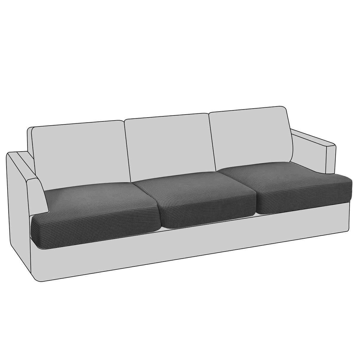 PrinceDeco T Cushion Loveseat Slipcover - 3 Pieces Sofa Cover for 2 Cushion Couch with 2 Individual T Shape Seat Covers Width Up to 76 Inch - Stretch, Machine Washable, Porcelain